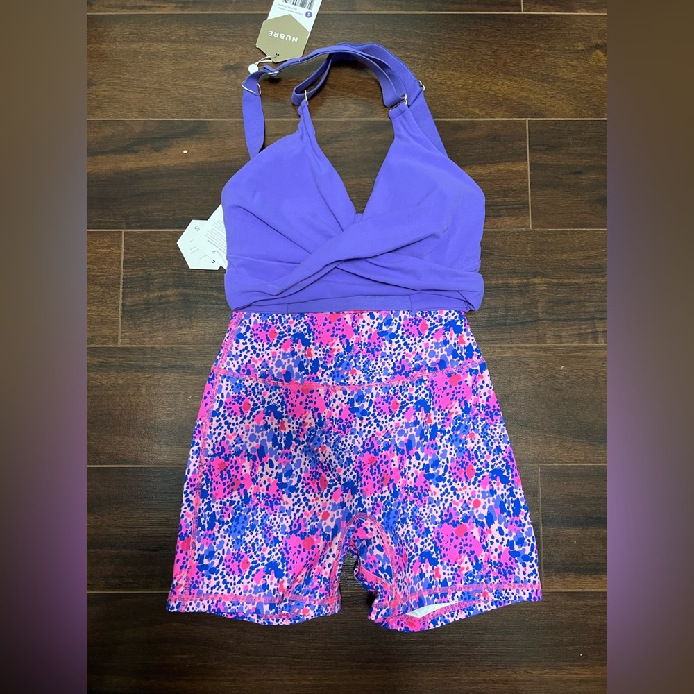 Buffbunny set candy wrap bra, legacy short size small